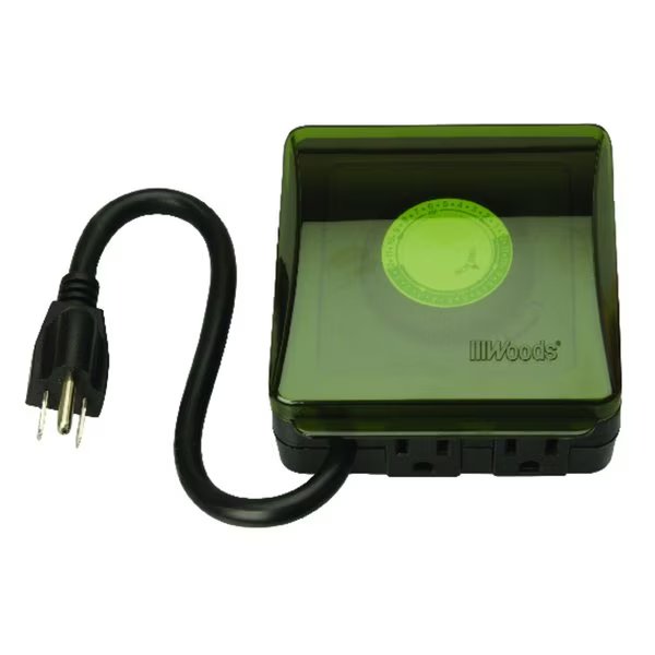 Outdoor 24 Hour Mechanical Timer 125 V Green, Woods, Mfr#: 50012WD